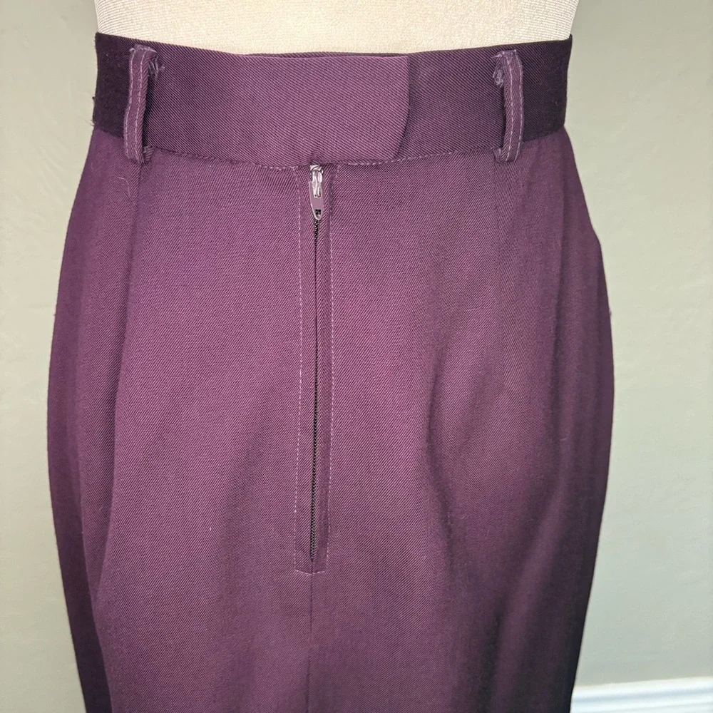 ❤️Vintage JH Collectibles 100% Wool Skirt Purple Midi High Waist Classic - Picture 8 of 13